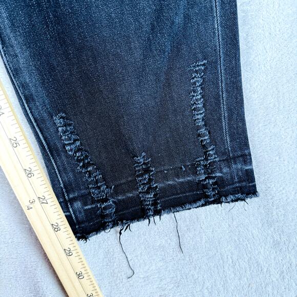 Liverpool Los Angeles Jeans Womens 8/29 Faded Black Denim The Straight Raw Hem‎ - Picture 12 of 12
